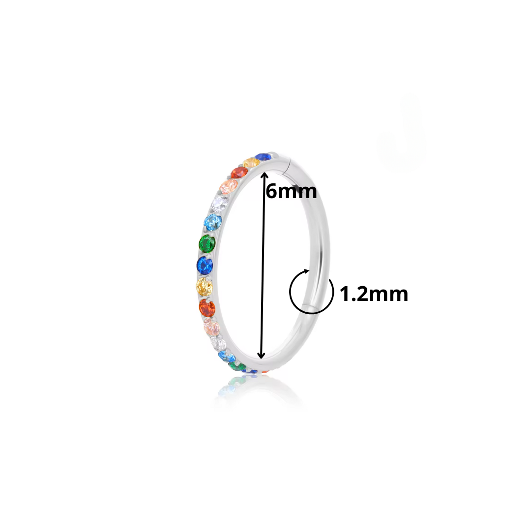 1.2mm Rainbow| Seamless Segment Ring (1pc single)