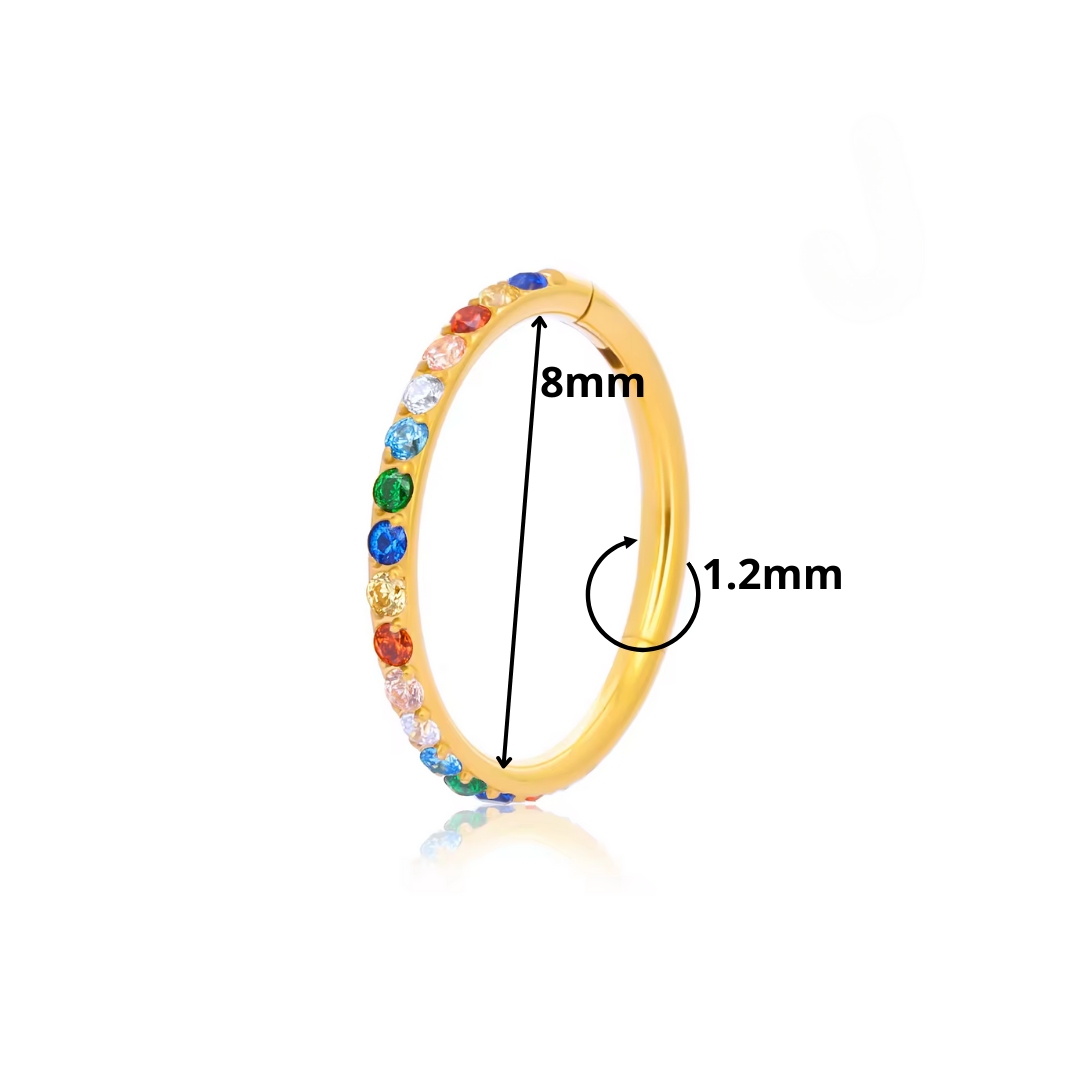 1.2mm Rainbow| Seamless Segment Ring (1pc single)