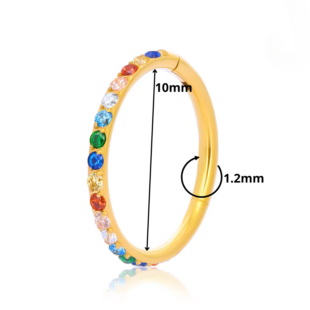 1.2mm Rainbow| Seamless Segment Ring (1pc single)