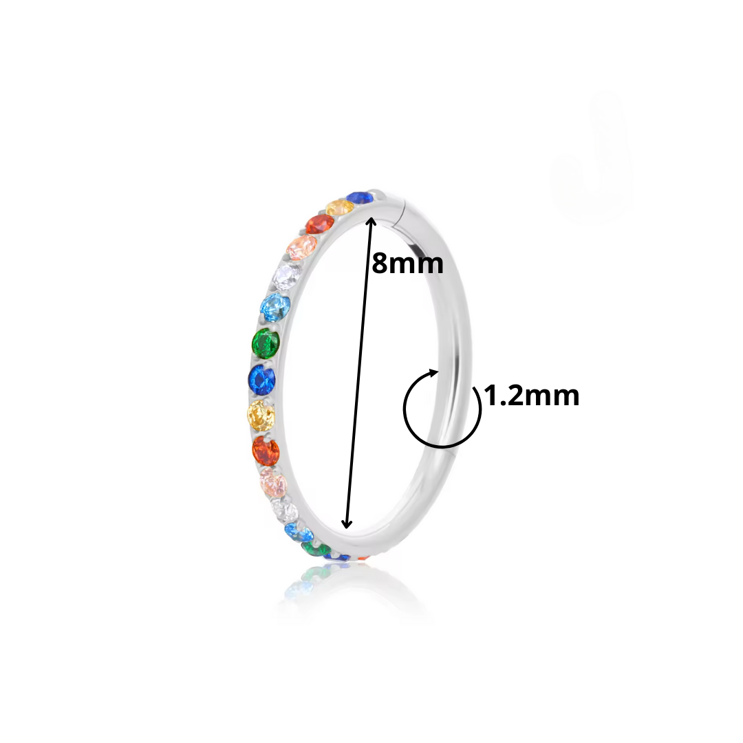 1.2mm Rainbow| Seamless Segment Ring (1pc single)