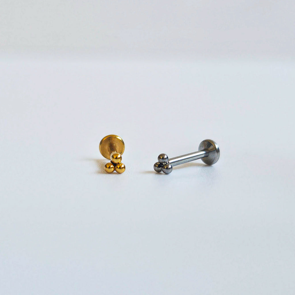 Three Little Dots | G23 Titanium Threadless Flat Back Stud 16G Gauge