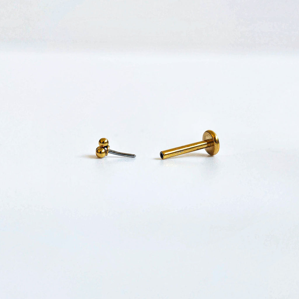 Three Little Dots | G23 Titanium Threadless Flat Back Stud 16G Gauge