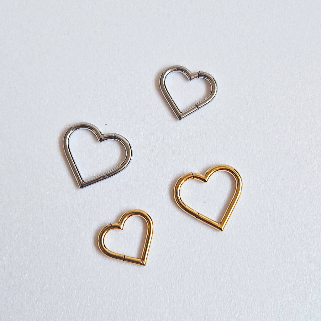 1.2mm Heart | G23 Titanium Seamless Clicker Ring 16G Gauge