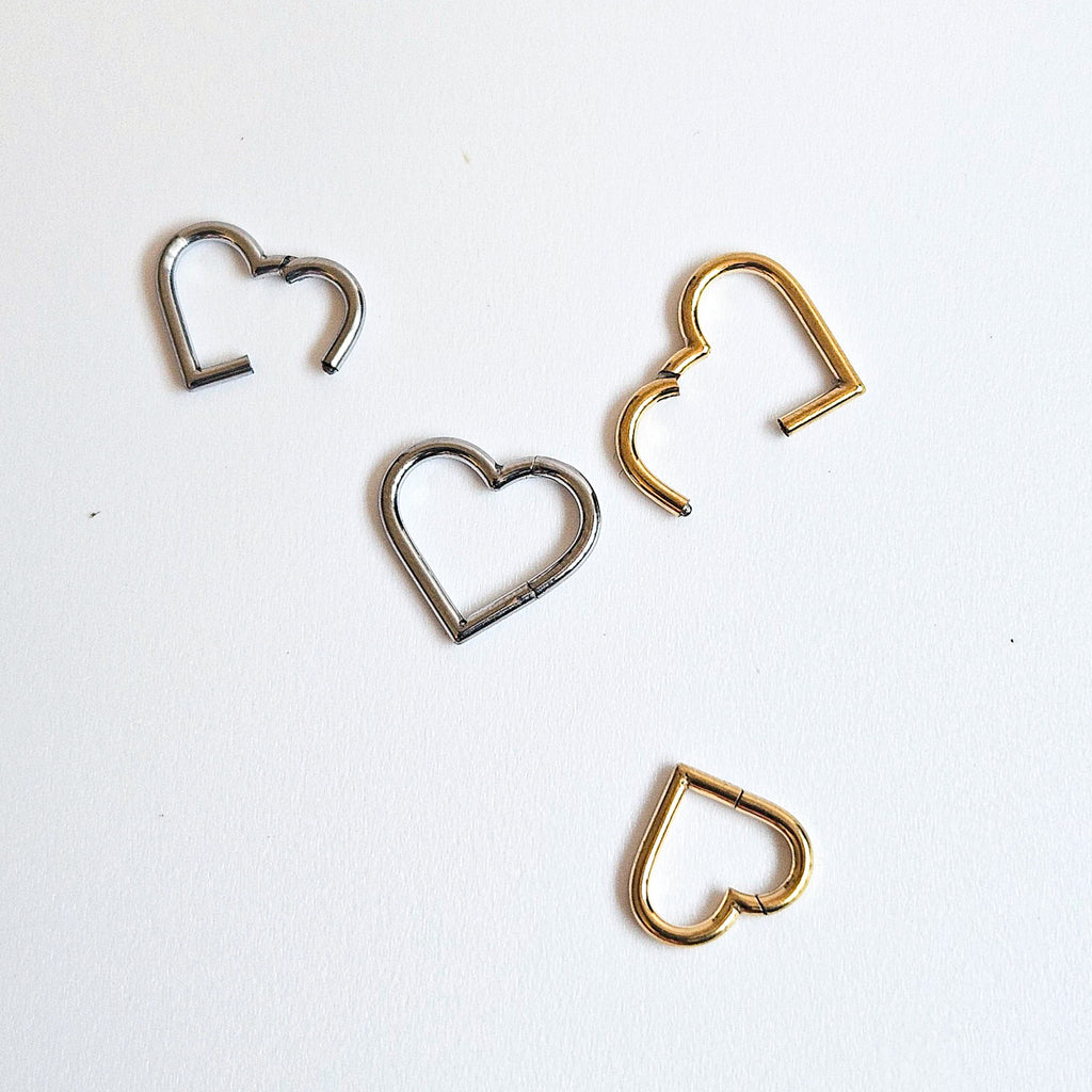 1.2mm Heart | G23 Titanium Seamless Clicker Ring 16G Gauge