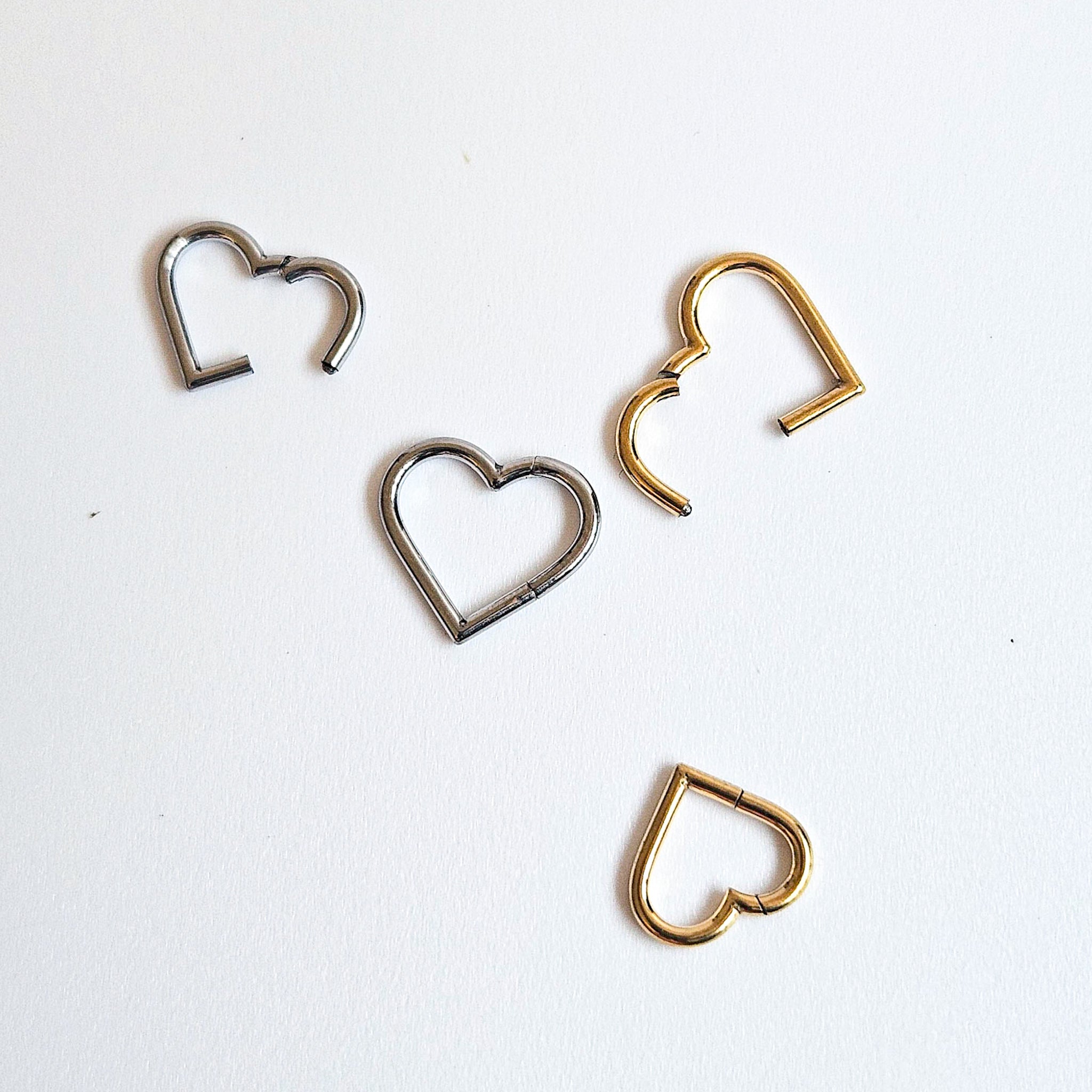 1.2mm Heart | G23 Titanium Seamless Clicker Ring 16G Gauge