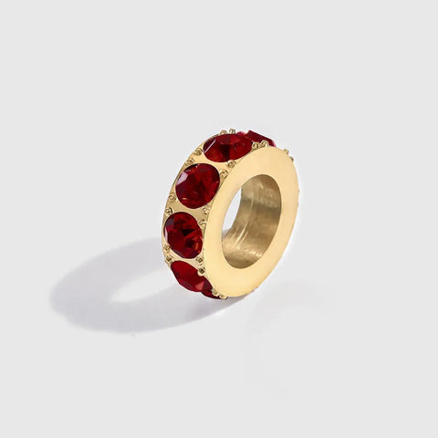 Gold Circle Birthstone Charm