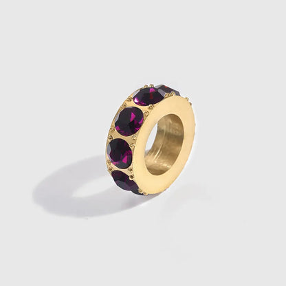 Gold Circle Birthstone Charm