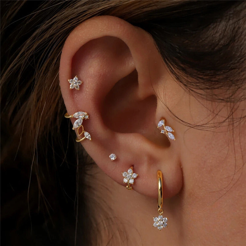 sterling silver piercing jewellery on ear