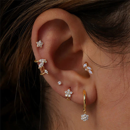 sterling silver piercing jewellery on ear