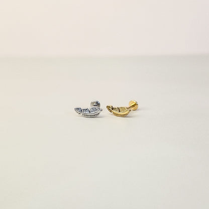 Feather Gold | Stainless Steel Flat Back Stud