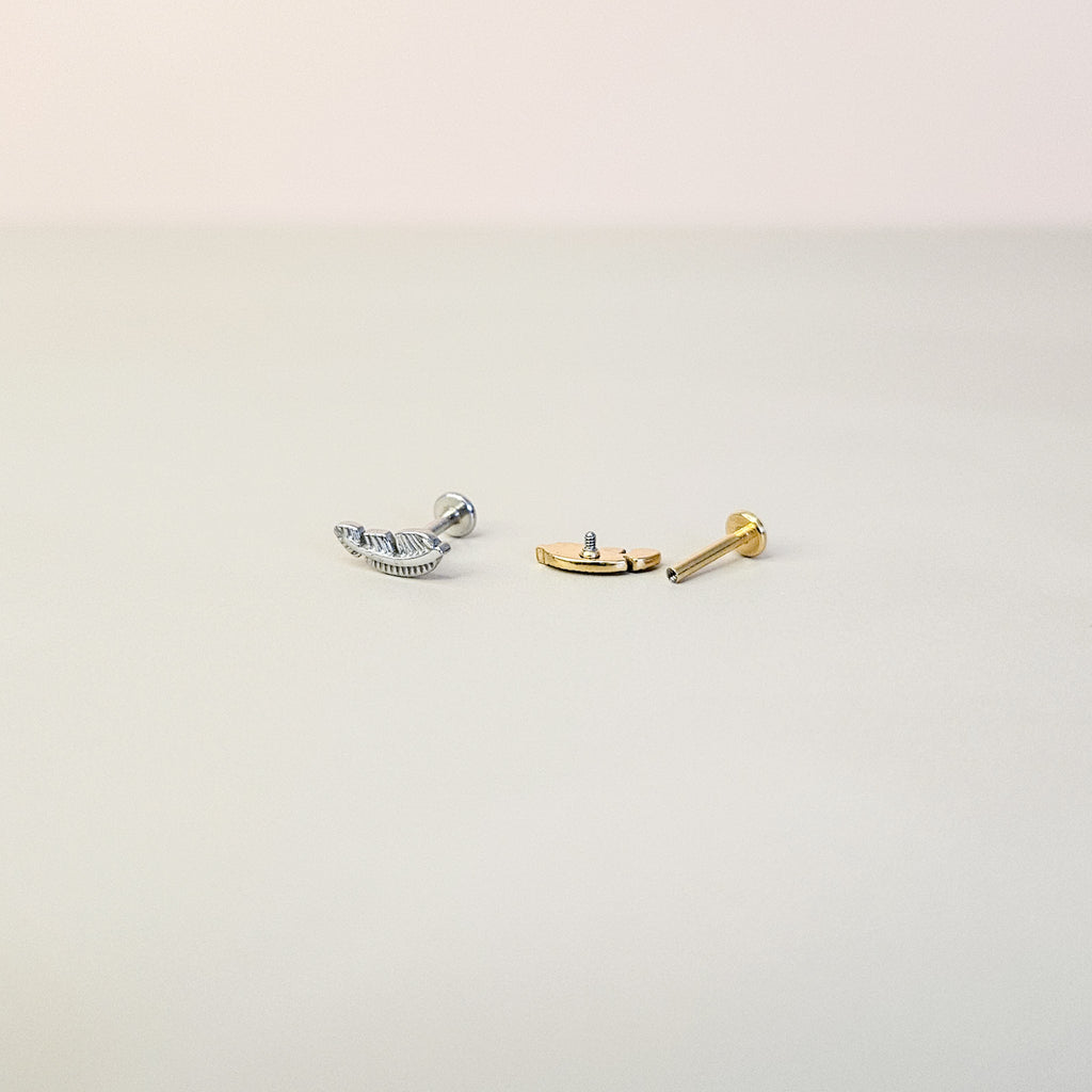 Feather | Stainless Steel Flat Back Stud
