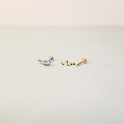 Feather Gold | Stainless Steel Flat Back Stud