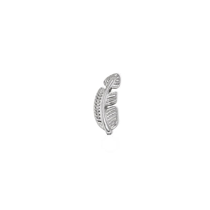 Feather Silver | Stainless Steel Flat Back Stud
