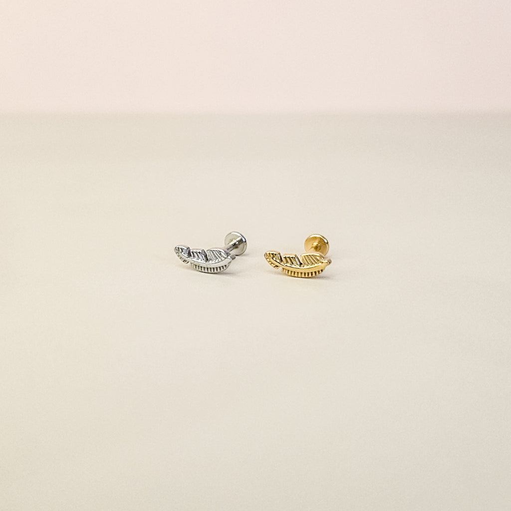 Feather | Stainless Steel Flat Back Stud