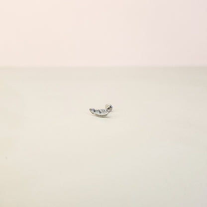 Feather Silver | Stainless Steel Flat Back Stud