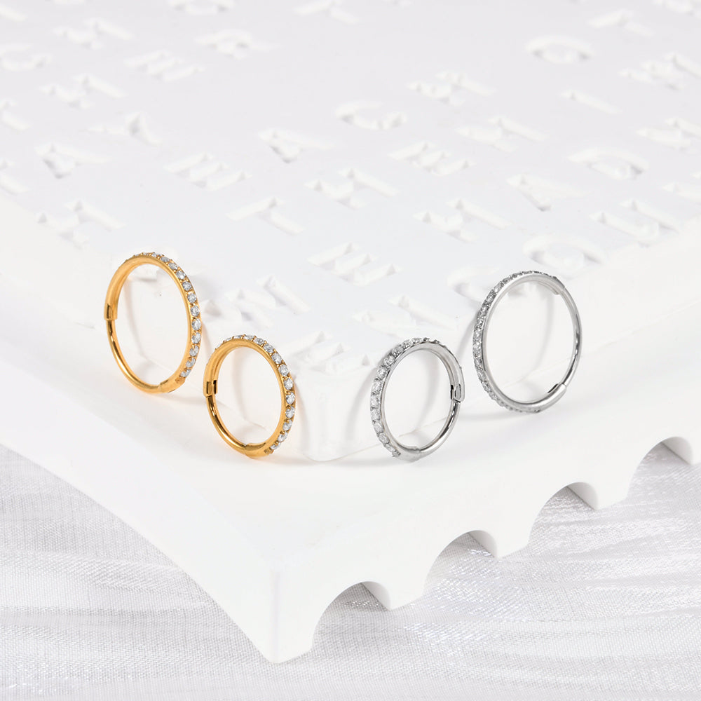 8mm CZ Luxe | Stainless Steel Clicker Ring
