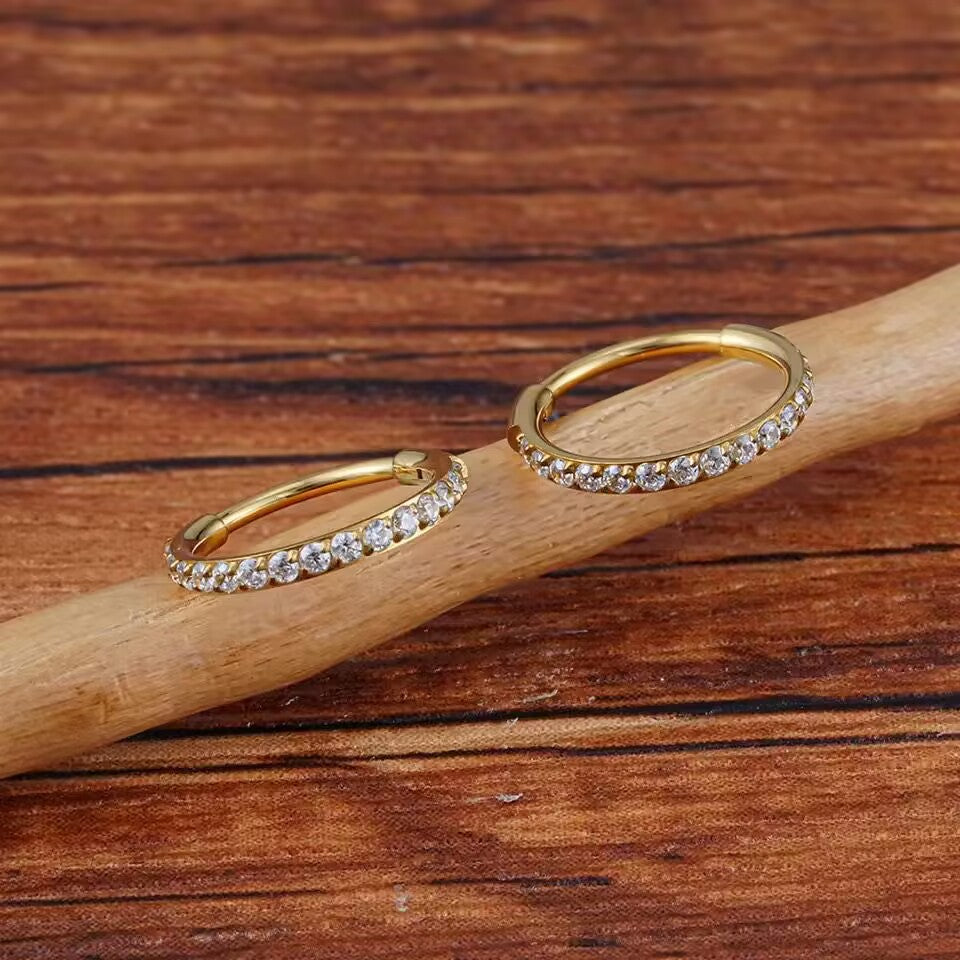 10mm CZ Luxe | Stainless Steel Clicker Ring