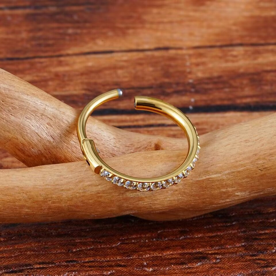 10mm CZ Luxe | Stainless Steel Clicker Ring