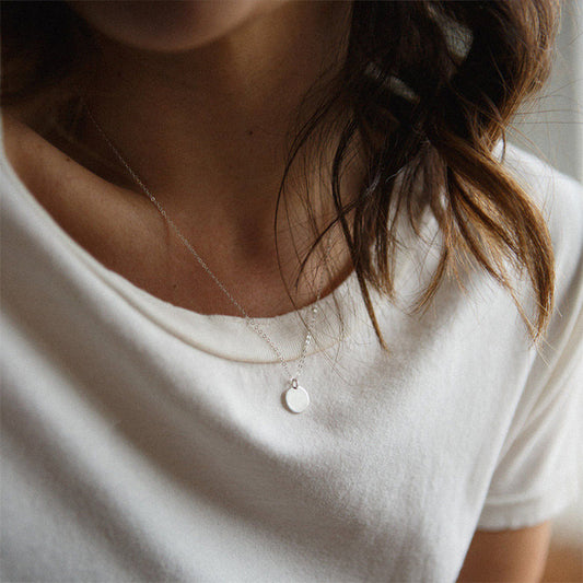 Silver Mini Disc Necklace