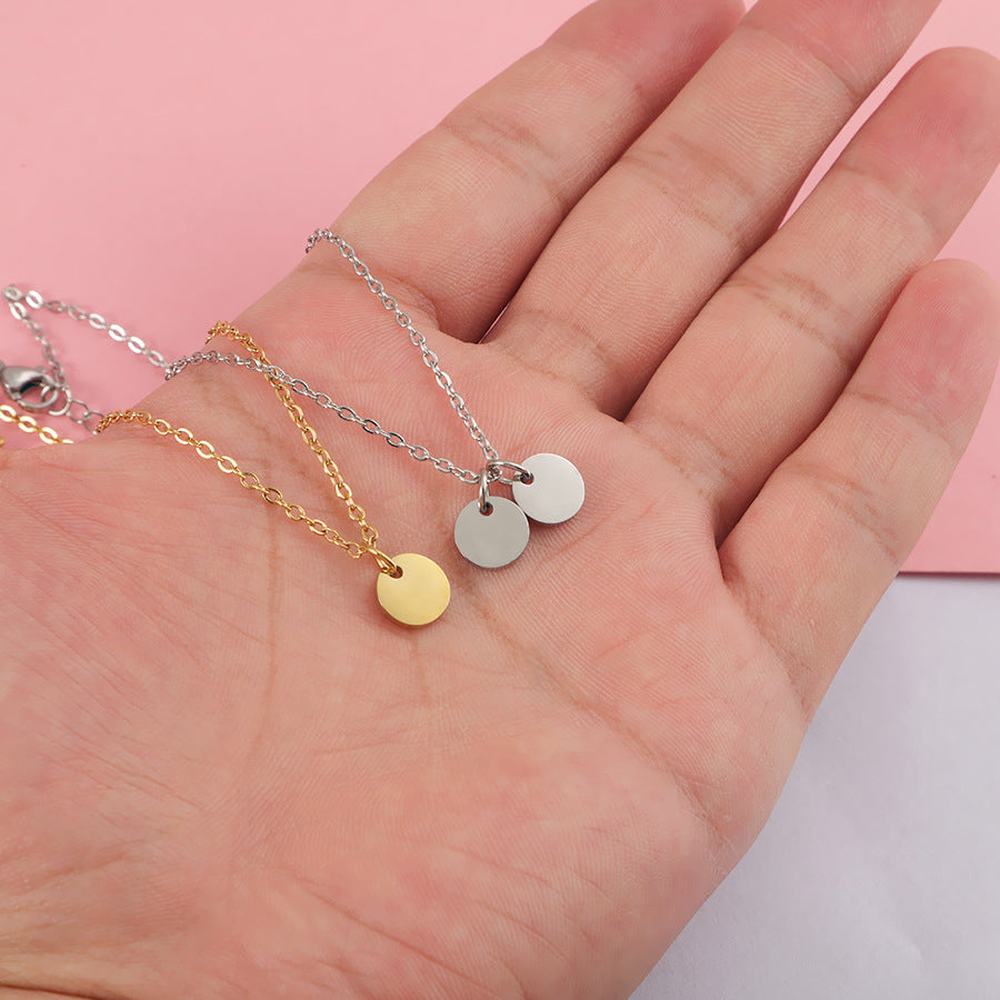 Silver Mini Disc Necklace