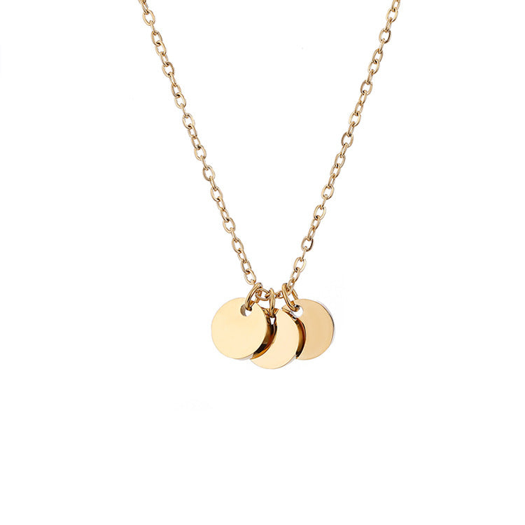 Gold Mini Disc Necklace
