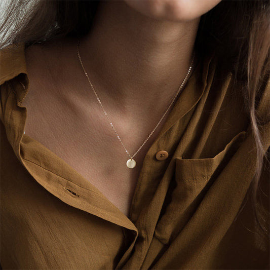 Gold Mini Disc Necklace