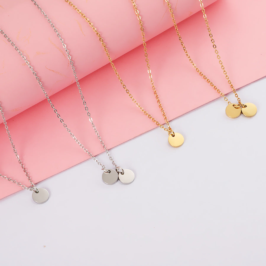 Silver Mini Disc Necklace
