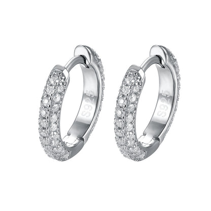 Moissanite Shimmer Hoops in Sterling Silver