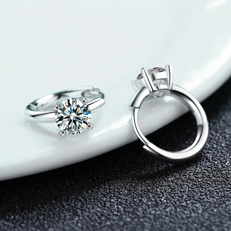 Moissanite Solitaire Hoops