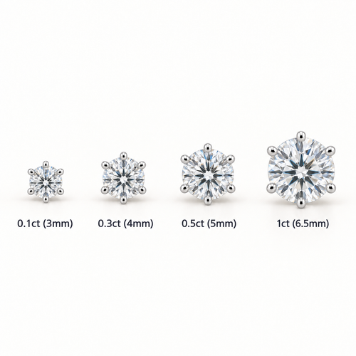 0.1ct Six Prong Moissanite Studs