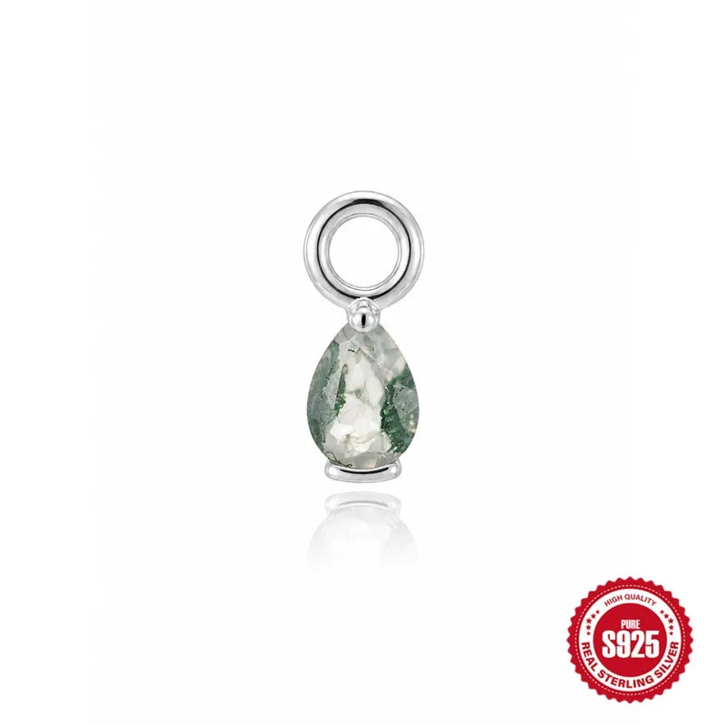 Moss Agate | Sterling Silver Earring Charms