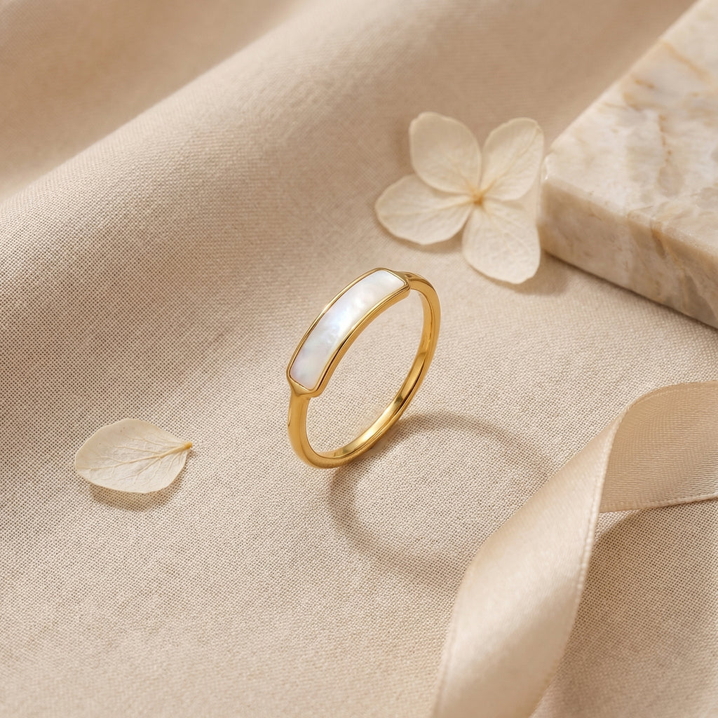 Mother of Pearl Signet Ring