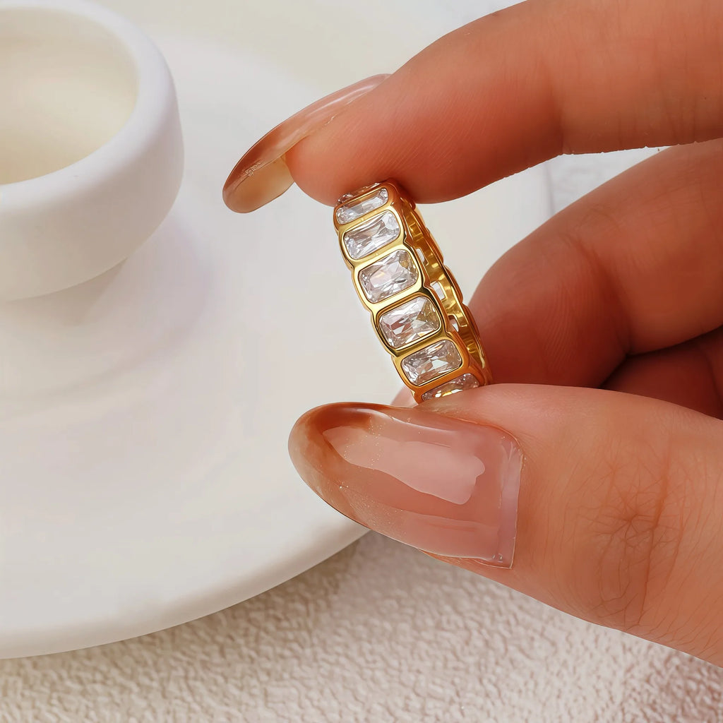 Muse Emerald Cut CZ Ring