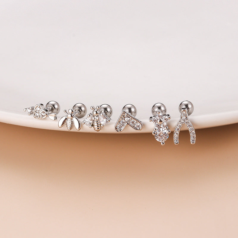 Neve Silver | Stainless Steel Screw Ball Stud
