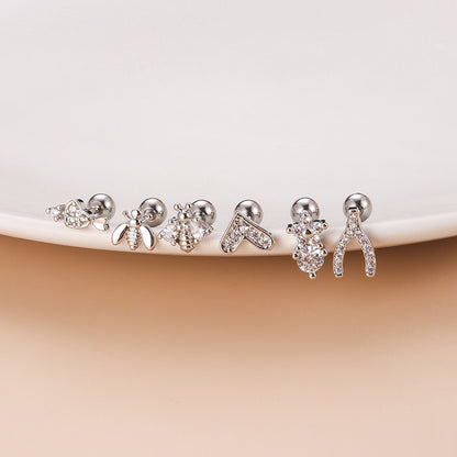 Neve Silver | Stainless Steel Screw Ball Stud