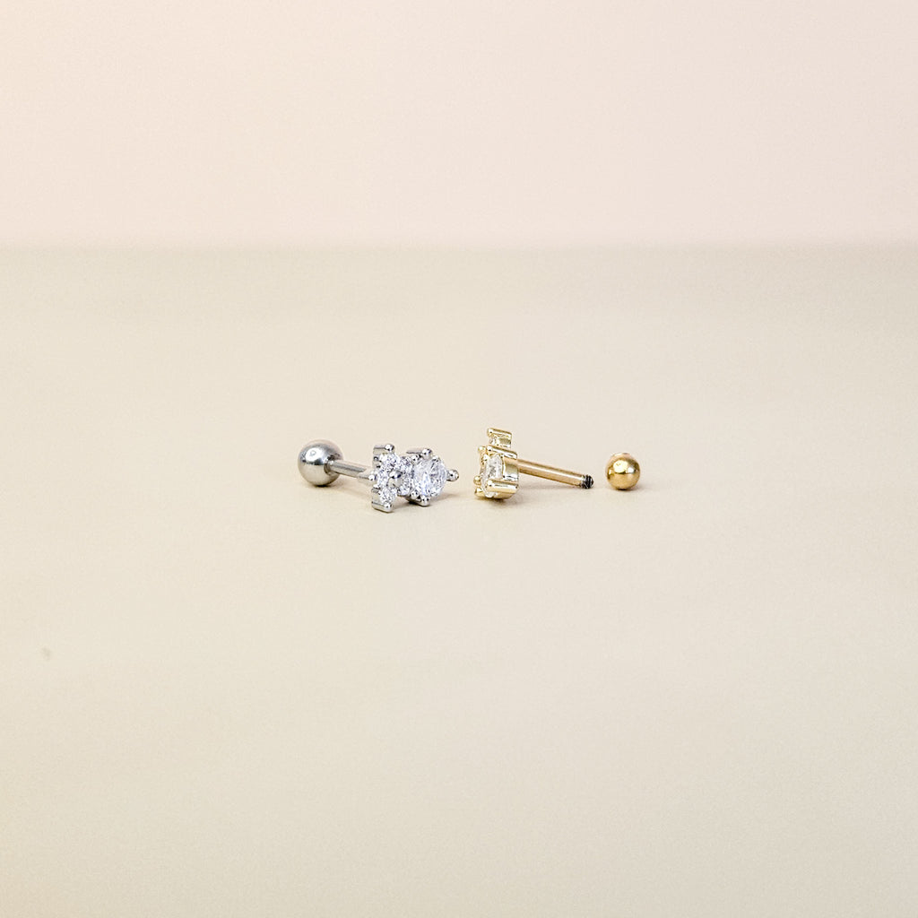 Neve Silver | Stainless Steel Screw Ball Stud