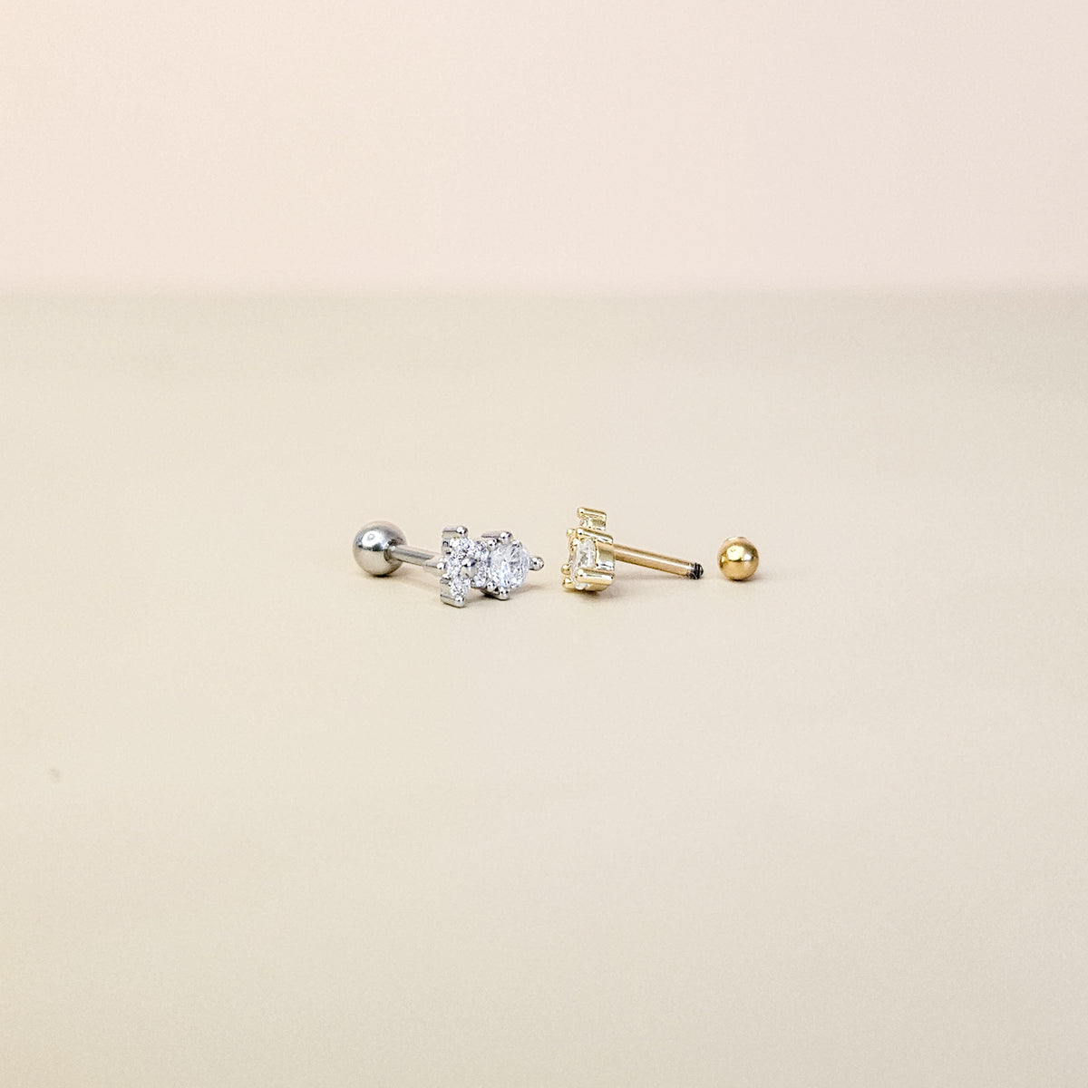 Neve Silver | Stainless Steel Screw Ball Stud