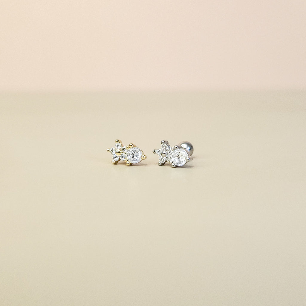 Neve Silver | Stainless Steel Screw Ball Stud