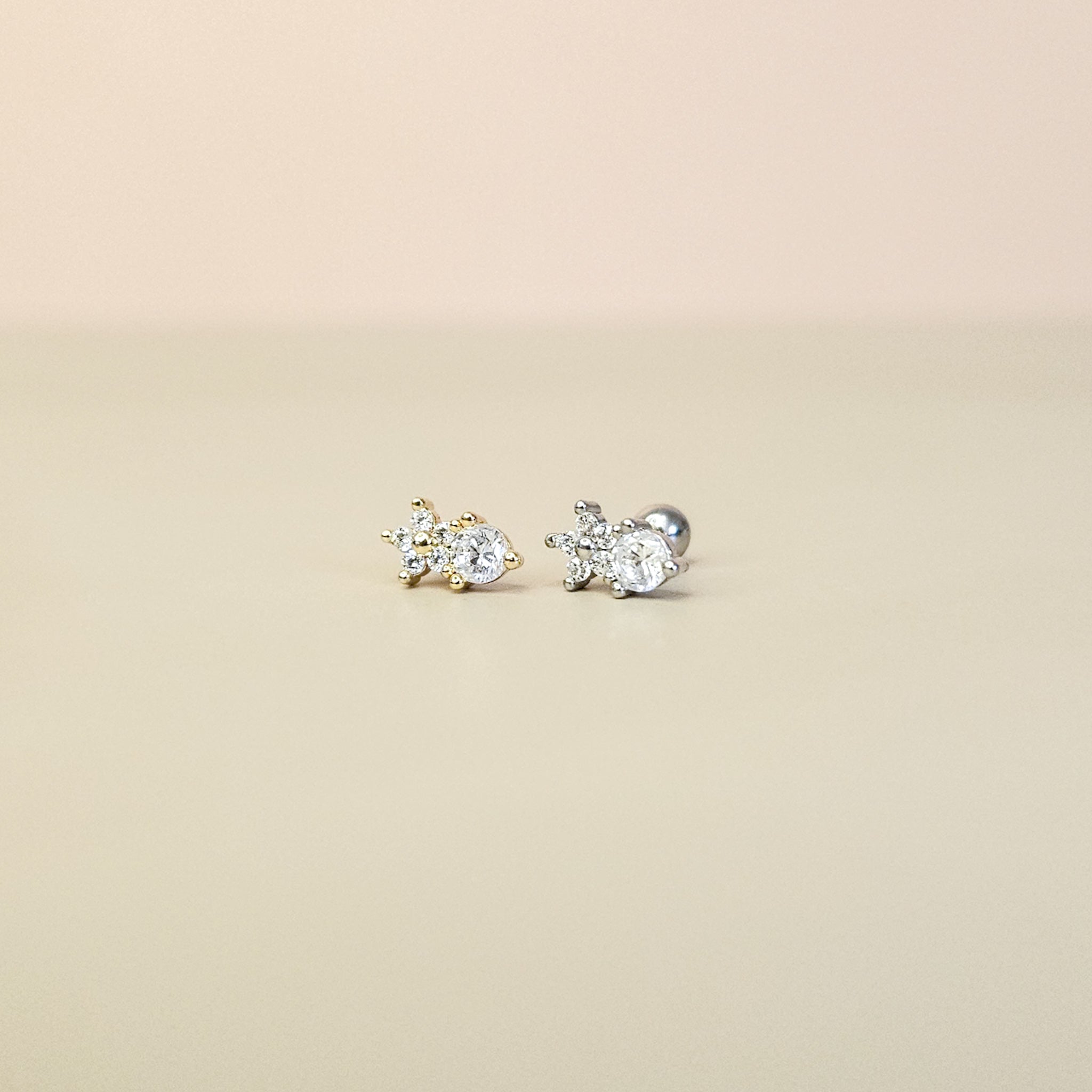 Neve Silver | Stainless Steel Screw Ball Stud