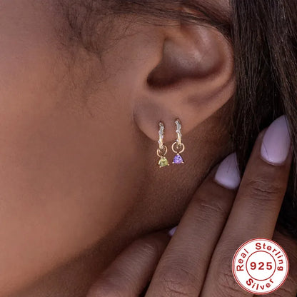 Olive Huggies in Sterling Silver