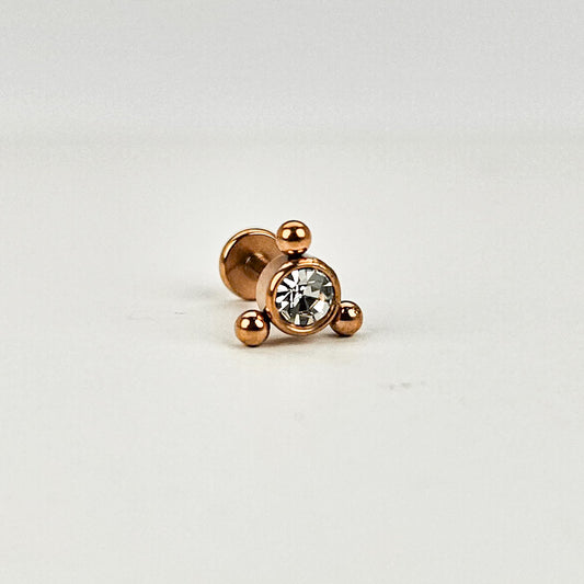 Orbit Rose Gold | Stainless Steel Flat Back Stud