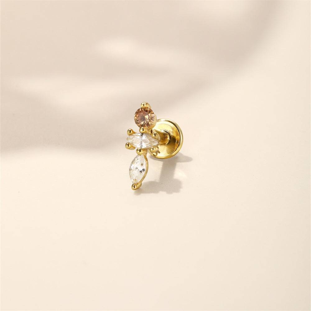 Pastel Sprite | Sterling Silver Flat Back Stud 16G Gauge