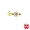 Pastel Bloom | Sterling Silver Flat Back Stud 16G Gauge