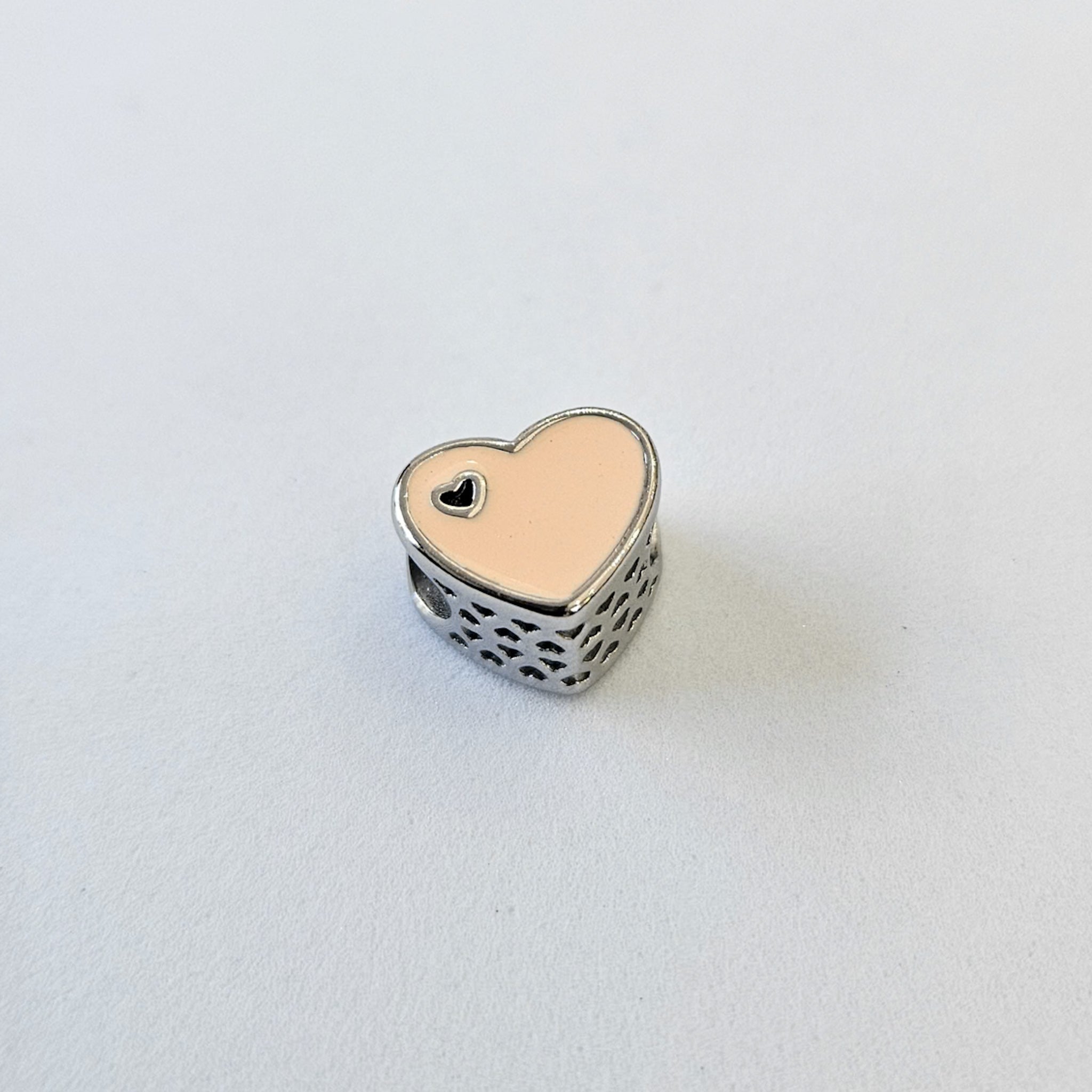 Pink Heart Bead Bracelet Charm