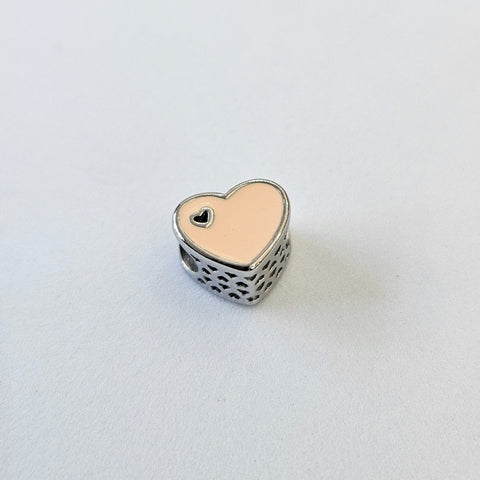 Pink Heart Bead Bracelet Charm