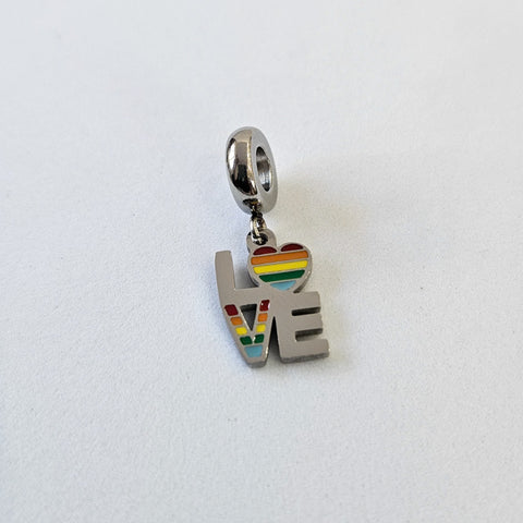Rainbow Love Pendant Bracelet Charm