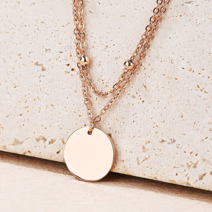 Rose Gold Engraved Double Necklace