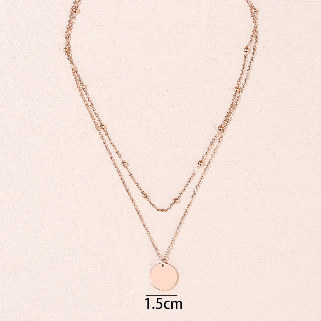 Rose Gold Engraved Double Necklace