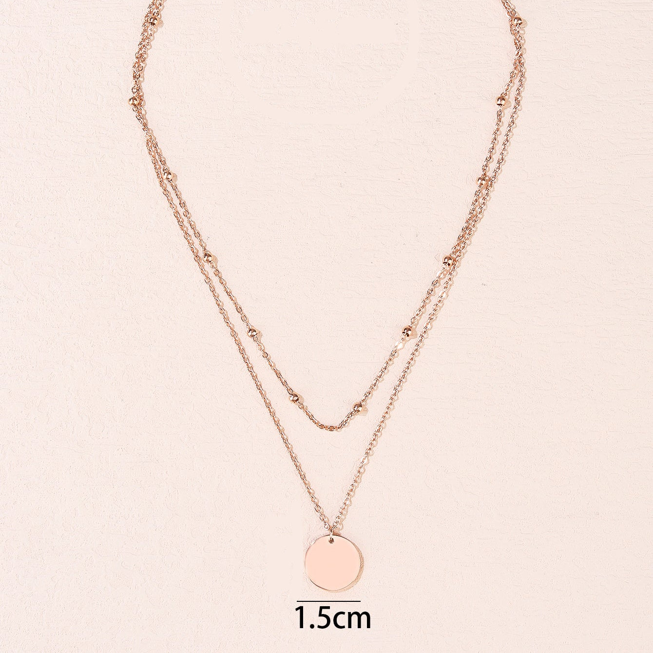 Rose Gold Engraved Double Necklace