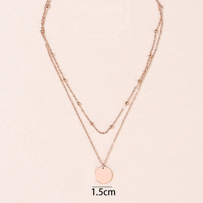 Rose Gold Engraved Double Necklace